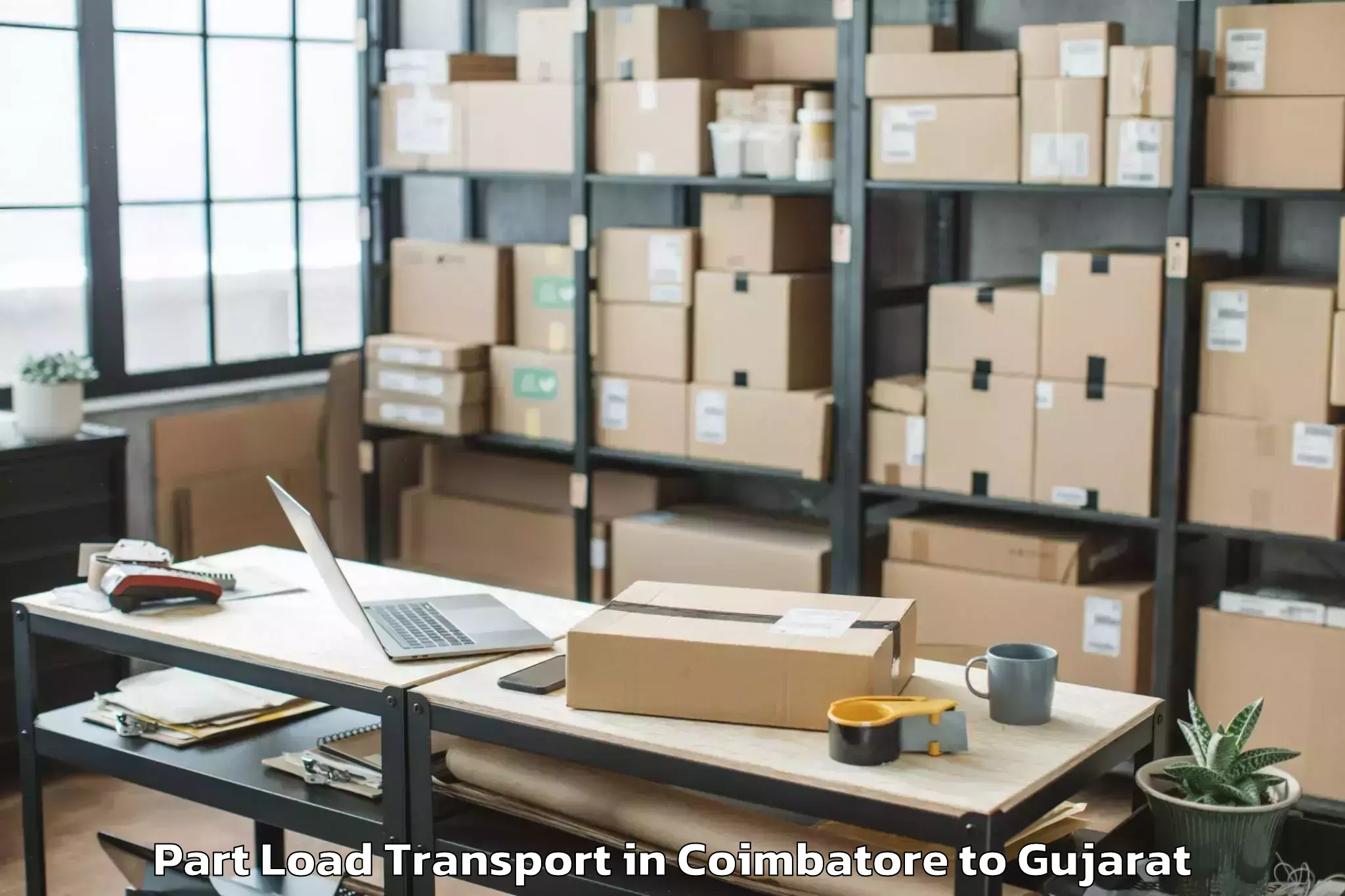 Top Coimbatore to Una Gir Somnath Part Load Transport Available